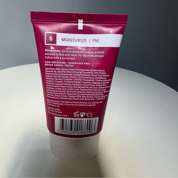 New Sealed Paula's Choice Skin Recovery Moisturizer 2oz Hyaluronic Acid/Peptides - Picture 2 of 2